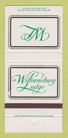 Matchbook Cover - Williamsburg Lodge VA 30 Strike