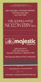 Matchbook Cover Majestic Resort Arlington Hot Springs National Park AR 30 Strike