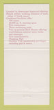 Matchbook Cover Majestic Resort Arlington Hot Springs National Park AR 30 Strike