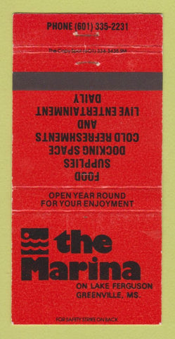 Matchbook Cover - The Marina Greenville MS ORANGE 30 Strike