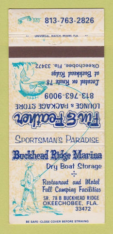 Matchbook Cover - Buckhead Ridge Marina Okeechobee FL 30 Strike