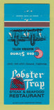 Matchbook Cover - Lobster Trap Casa Sirena Marina Hotel Oxnard CA 30 Strike