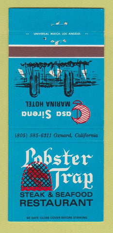 Matchbook Cover - Lobster Trap Casa Sirena Marina Hotel Oxnard CA 30 Strike