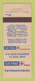 Matchbook Cover - Datnis Nissan Pietermaritzburg South Africa