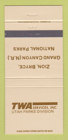 Matchbook Cover - TWA Services Utah Parks Grand Canyon Zion Bryce 30 Strike