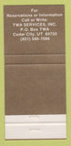 Matchbook Cover - TWA Services Utah Parks Grand Canyon Zion Bryce 30 Strike