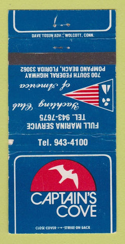 Matchbook Cover - Captain's Cove Pompano Beach FL WORN 30 Strike