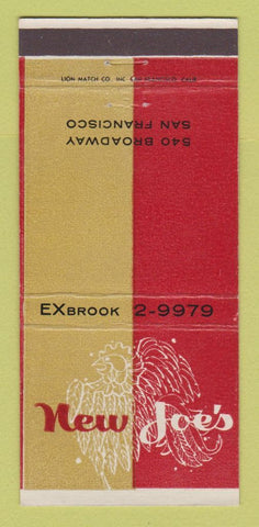 Matchbook Cover - New Joe's Restaurant San Francisco CA 30 Strike