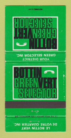 Matchbook Cover - Bottin Vert Green Selector QC 30 Strike
