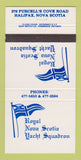 Matchbook Cover - Royal Nova Scotia Yacht Squadron Halifax NS 30 Strike