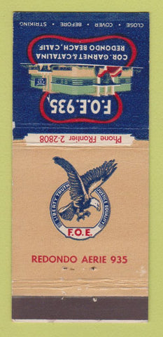 Matchbook Cover - Eagles Club Redondo Beach CA 30 Stick