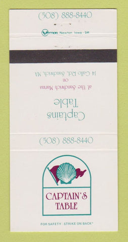 Matchbook Cover - Captain's Table Sandwich MA 30 Strike