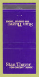 Matchbook Cover - Stan Thayer Circuit Judge Election 30 Strike