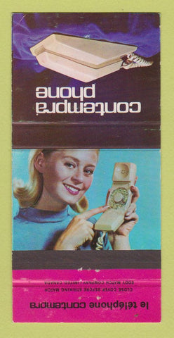 Matchbook Cover - Contempra Telephone Canada girlie Northern Electric 30 Strike