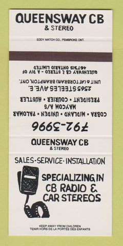 Matchbook Cover - Queensway CB Radio Stereo Brampton ON SAMPLE 30 Strike