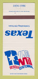 Matchbook Cover - Texas Sesquicentennial 1986 Steak San Antonio 30 Strike