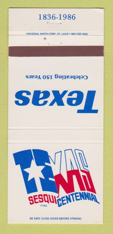 Matchbook Cover - Texas Sesquicentennial 1986 Steak San Antonio 30 Strike