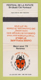 Matchbook Cover - Festival De LA Patate St Ubalde QC Caisse Populaire 30 Strike