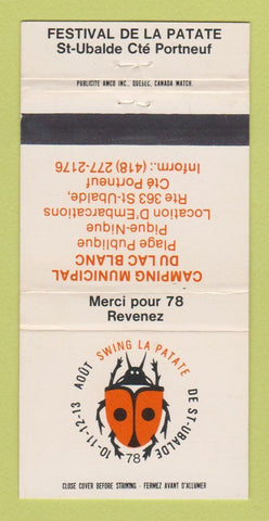 Matchbook Cover - Festival De LA Patate St Ubalde QC Camping Du Lac 30 Strike