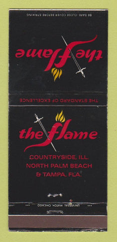 Matchbook Cover - The Flame Countryside IL North Palm Beach Tampa FL 30 Strike