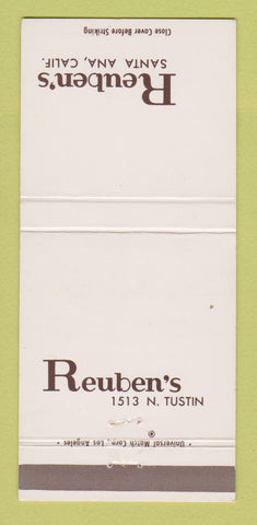 Matchbook Cover - Reuben's Santa Ana CA restaurant 30 Strike