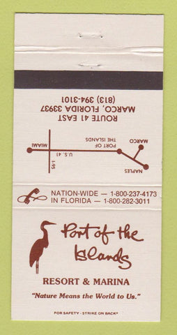 Matchbook Cover - Port of the Islands Resort Marco FL 30 Strike