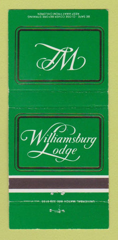 Matchbook Cover - Williamsburg Lodge VA 30 Strike