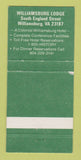 Matchbook Cover - Williamsburg Lodge VA 30 Strike