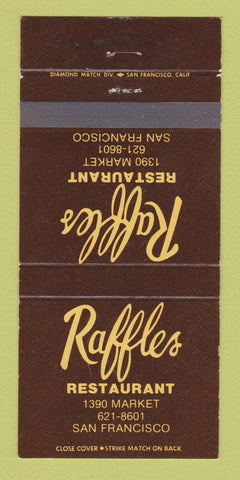 Matchbook Cover - Raffles Restaurant San Francisco CA 30 Strike