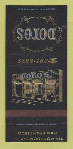 Matchbook Cover - Doros San Francisco CA 30 Strike