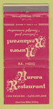 Matchbook Cover - Aurora Restaurant Cleveland OH WEAR 30 Strike