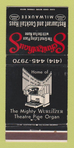 Matchbook Cover - Schnitzelhaus Restaurant Milwaukee WI 30 Strike