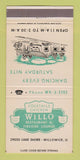 Matchbook Cover - Willo Restaurant Willowick OH 30 Strike