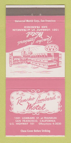 Matchbook Cover - Rancho Lombard Motel San Francisco CA 30 Strike