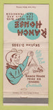 Matchbook Cover - Ranch House San Francisco CA Restaurant WEAR 30 Strike