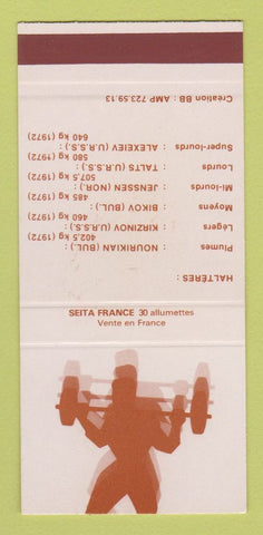 Matchbook Cover - Olympics Weightlifting SAMPLE 30 Strike