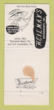 Matchbook Cover - Heilman's Beachcomber Clearwater FL Lorain OH WEAR 30 Strike