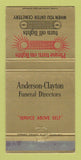Matchbook Cover - Anderson Clayton Funeral Terrell Forney Kemp TX WEAR 30 Strike