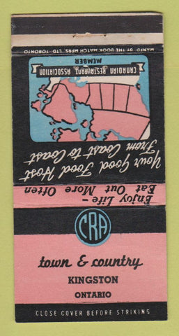 Matchbook Cover - Town and Country Kingston ON WEAR 30 Strike