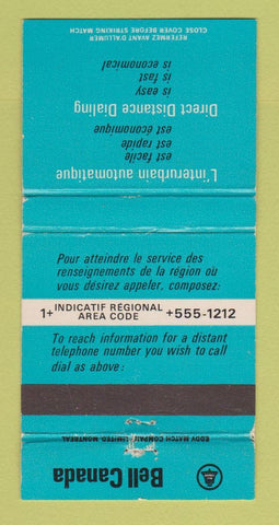 Matchbook Cover - Bell Canada Telephone WEAR 30 Strike