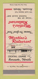 Matchbook Cover - Martine's Restaurant Sarasota FL WEAR 30 Strike