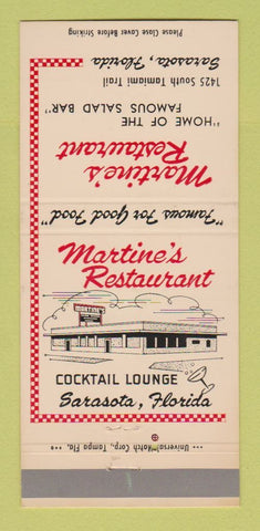 Matchbook Cover - Martine's Restaurant Sarasota FL WEAR 30 Strike