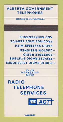 Matchbook Cover - AGT Alberta Government Telephones Radio AB 30 Strike