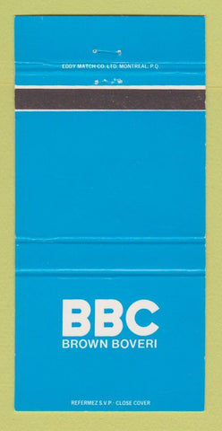 Matchbook Cover - BBC Brown Boveri Canada 30 Strike