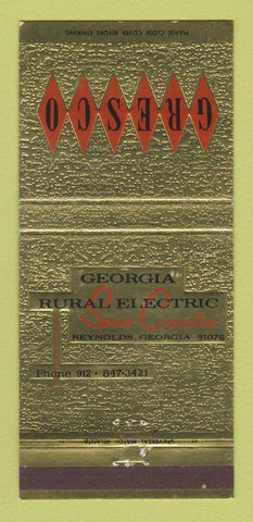 Matchbook Cover - Georgia Rural Electric Reynolds GA 30 Strike