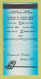 Matchbook Cover - Commercial Kitchen Services Ottawa Montreal BLUE 30 Strike