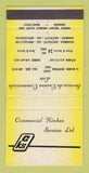 Matchbook Cover - Commercial Kitchen Services Ottawa Montreal YELLOW 30 Strike