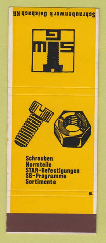 Matchbook Cover - Schraubenwerk Gaisbach Fasteners Screws