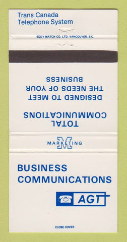 Matchbook Cover - AGT Alberta Government Telephones Radio AB 30 Strike