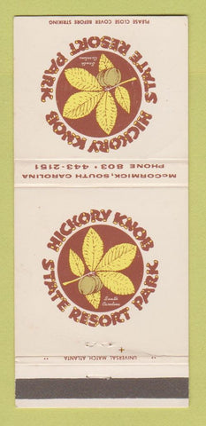 Matchbook Cover - Hickory Knob State Resort Park McCormick SC WORN 30 Strike
